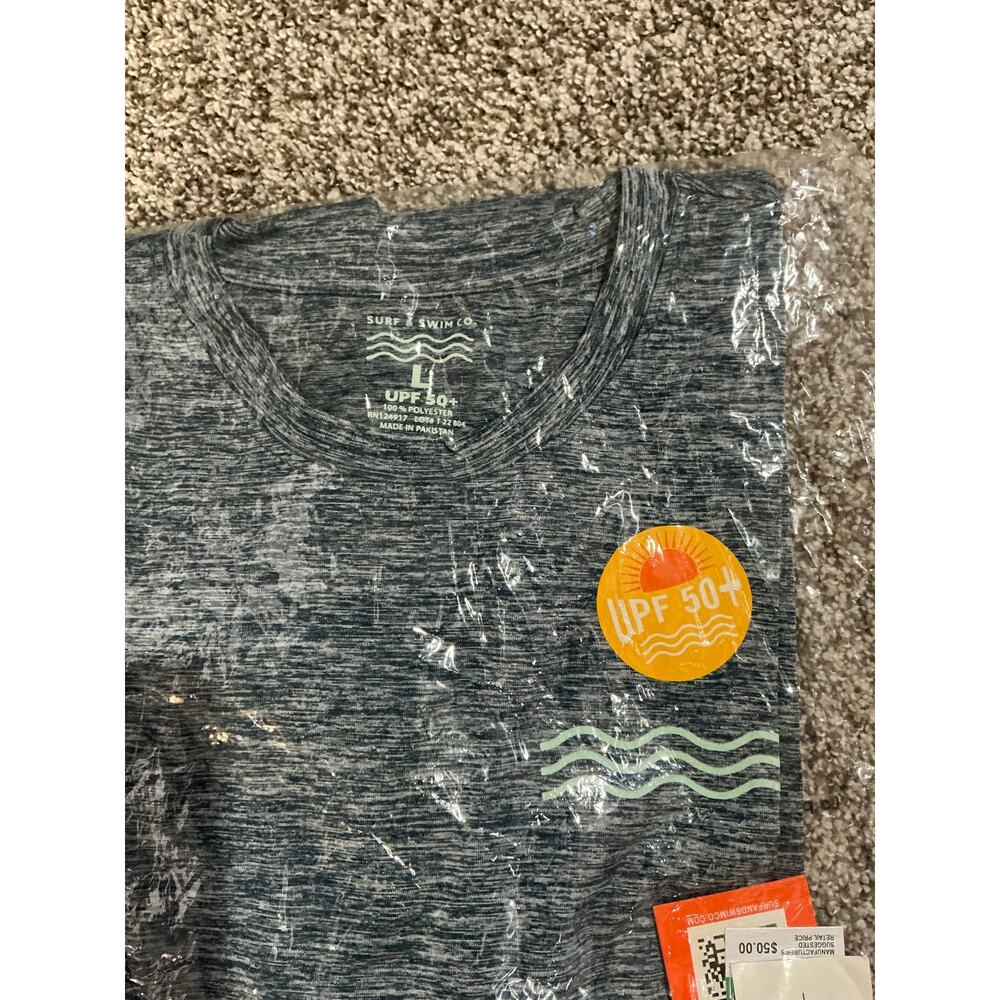 Surf & Swim Co  SPF 50+  Long Sleeve Swim Rash Guard Navy  Large  New